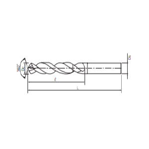 Desenho Técnico Metal Duro DIN6537L sem refrigeração interna Maxitech Ferramentas de Corte