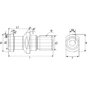 Desenho Técnico Pinos de Fixação DIN69872 Maxitech Ferramentas de Corte