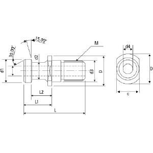 Desenho Técnico Pinos de Fixação ISO 7388A Maxitech Ferramentas de Corte
