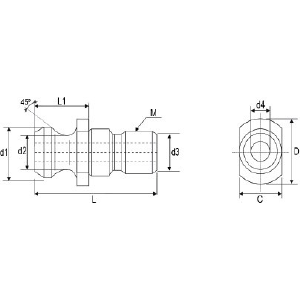 Desenho Técnico Pinos de Fixação ISO 7388B Maxitech Ferramentas de Corte