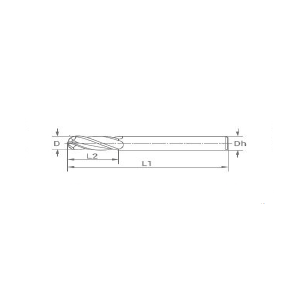 Desenho Técnico Fresa Esférica Metal Duro Z=2 Maxitech Ferramentas de Corte