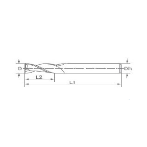 Desenho Técnico Fresa Topo Metal Duro Z=2 Maxitech Ferramentas de Corte
