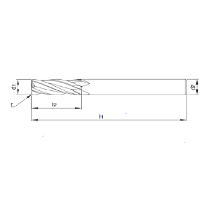 Desenho Técnico Fresa Toroidal Metal Duro Z=4 Maxitech Ferramentas de Corte